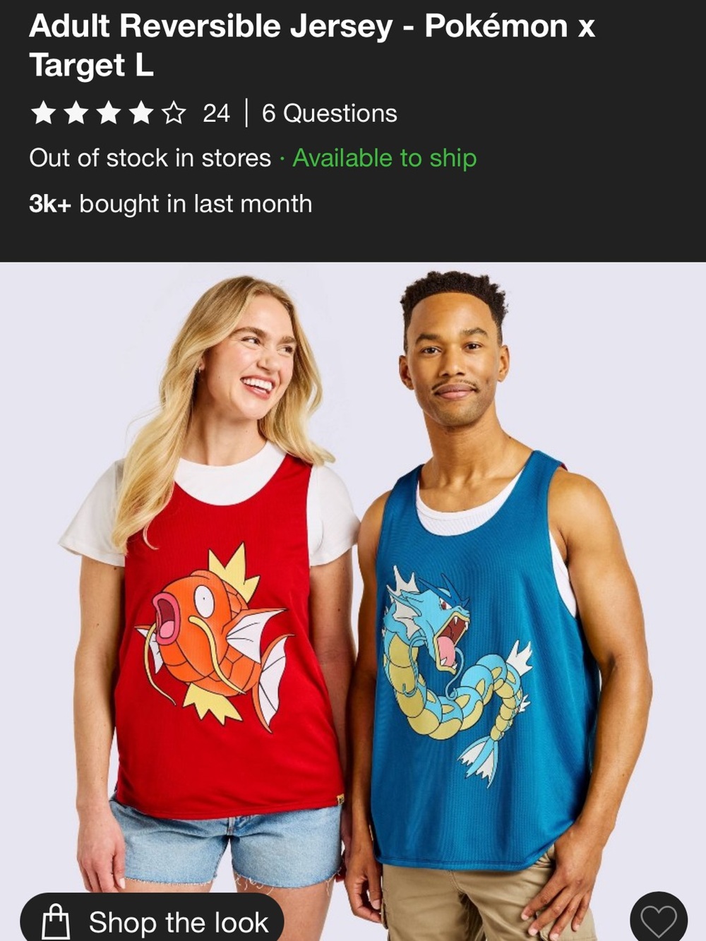 Target Magikarp Red & Gyarados Blue Graphic Tank Tops